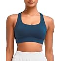 RUNNING GIRL High Impact Sports Bras for Women - Scoop Neck Strappy Sports Bra High Support Moulded Cup Workout Bra