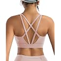 RUNNING GIRL High Impact Sports Bras for Women - Scoop Neck Strappy Sports Bra High Support Moulded Cup Workout Bra