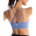 RUNNING GIRL High Impact Sports Bras for Women - Scoop Neck Strappy Sports Bra High Support Moulded Cup Workout Bra