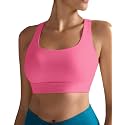 RUNNING GIRL High Impact Sports Bras for Women - Scoop Neck Strappy Sports Bra High Support Moulded Cup Workout Bra