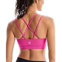 RUNNING GIRL High Impact Sports Bras for Women - Scoop Neck Strappy Sports Bra High Support Moulded Cup Workout Bra