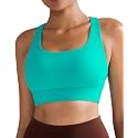 RUNNING GIRL High Impact Sports Bras for Women - Scoop Neck Strappy Sports Bra High Support Moulded Cup Workout Bra