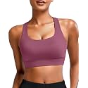 RUNNING GIRL High Impact Sports Bras for Women - Scoop Neck Strappy Sports Bra High Support Moulded Cup Workout Bra