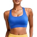 RUNNING GIRL High Impact Sports Bras for Women - Scoop Neck Strappy Sports Bra High Support Moulded Cup Workout Bra