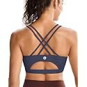 RUNNING GIRL Sports Bras for Women,Padded Sports Bra Tank Top Sexy Crisscross Back High Impact Longline Workout Yoga Bra