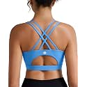 RUNNING GIRL Sports Bras for Women,Padded Sports Bra Tank Top Sexy Crisscross Back High Impact Longline Workout Yoga Bra