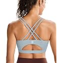 RUNNING GIRL Sports Bras for Women,Padded Sports Bra Tank Top Sexy Crisscross Back High Impact Longline Workout Yoga Bra
