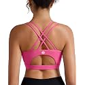 RUNNING GIRL Sports Bras for Women,Padded Sports Bra Tank Top Sexy Crisscross Back High Impact Longline Workout Yoga Bra