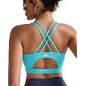 RUNNING GIRL Sports Bras for Women,Padded Sports Bra Tank Top Sexy Crisscross Back High Impact Longline Workout Yoga Bra
