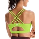 RUNNING GIRL Sports Bras for Women,Padded Sports Bra Tank Top Sexy Crisscross Back High Impact Longline Workout Yoga Bra