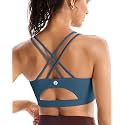 RUNNING GIRL Sports Bras for Women,Padded Sports Bra Tank Top Sexy Crisscross Back High Impact Longline Workout Yoga Bra