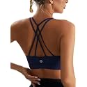 RUNNING GIRL Sports Bras for Women,Padded Sports Bra Tank Top Sexy Crisscross Back High Impact Longline Workout Yoga Bra