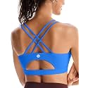 RUNNING GIRL Sports Bras for Women,Padded Sports Bra Tank Top Sexy Crisscross Back High Impact Longline Workout Yoga Bra