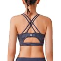RUNNING GIRL Sports Bras for Women,Padded Sports Bra Tank Top Sexy Crisscross Back High Impact Longline Workout Yoga Bra