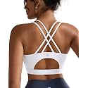 RUNNING GIRL Sports Bras for Women,Padded Sports Bra Tank Top Sexy Crisscross Back High Impact Longline Workout Yoga Bra