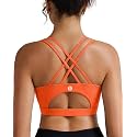 RUNNING GIRL Sports Bras for Women,Padded Sports Bra Tank Top Sexy Crisscross Back High Impact Longline Workout Yoga Bra