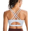RUNNING GIRL Sports Bras for Women,Padded Sports Bra Tank Top Sexy Crisscross Back High Impact Longline Workout Yoga Bra