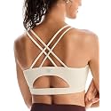 RUNNING GIRL Sports Bras for Women,Padded Sports Bra Tank Top Sexy Crisscross Back High Impact Longline Workout Yoga Bra