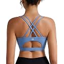 RUNNING GIRL Sports Bras for Women,Padded Sports Bra Tank Top Sexy Crisscross Back High Impact Longline Workout Yoga Bra