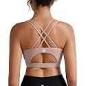 RUNNING GIRL Sports Bras for Women,Padded Sports Bra Tank Top Sexy Crisscross Back High Impact Longline Workout Yoga Bra
