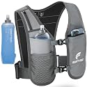 Running Phone Holder Vest with 500ml/17oz Water Bottle | Reflective Hydration Vest | Adjustable | Light | 6 Pockets for Running Accessories | Unisex