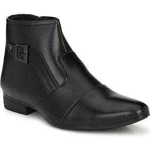Mens Black Synthetic Zip Slip on Perfect