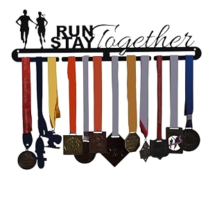 run together stay together medal hanger - black 61 cm x 18 cm