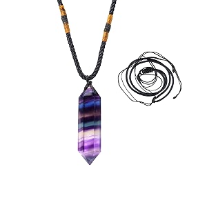 Runyangshi Rainbow Fluorite Healing Crystal Pendants Double