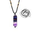 Runyangshi Rainbow Fluorite Healing Crystal Pendants Double
