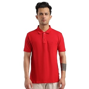 rupa bumchums men super combed cotton solid half sleeve club collar polo regular fit t-shirt with chest pocket