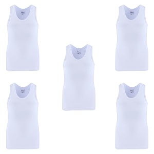 rupa frontline sleeveless vest for boys 100 cotton material round neck regular fit pack of 5