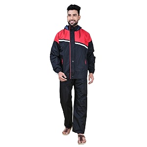 rupa mens rupa rainwear for men waterproof nylon blended rain jacket with pants and carry bag pack of 1