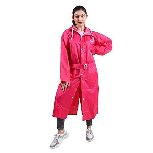 rupa rainsuit women waterproof pvc raincoat with hood amp carry bag  lightweight rainwear for women with front zip  solid color  standard length  pack of 1