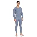 THERMOCOT Thermal Top and Bottom Set for Men in Cotton Blend | V-Neck Winterwear Men's Thermal Upper and Lower Set | Full Sleeves and Snug Fit | Top and Bottom Set