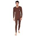 Rupa Thermocot Volcano Men's R-Neck Thermal Set (R-Neck,110,Brown)