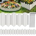 Ruppence 40Pcs 42ft White Garden Edging Border, Plastic Landscape Edging