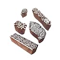 Rural Designs Border and Assorted Wooden Printing Blocks (Set of 5)