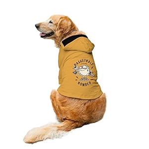 ruse basketball bomber printed full sleeves dog autumn winter hoodie jacketapparelclothesjackets gift for dogsyellowxx-small chihuahuas papillons