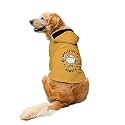 Ruse Cotton Basketball Bomber Printed Solid Full Sleeves Autumn Winter Dog Hoodie Jacket (Yellow/Black, Large Retrievers, Labs and the Like), 1 Count