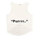 Ruse Summer Cat T-Shirt Purr Printed Cotton Sleevless Cat Tank T-Shirt/Tee.Ecru/Size:-Large