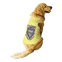 Ruse Summer Dog T-Shirt Rockstar Loin Printed Pets Round Neck Sleeveless Vest Tank/Tees/Apparel/Clothes for Dogs Lemon Tonic/Large (Full Grown Desi/Stray, Doberman etc.)