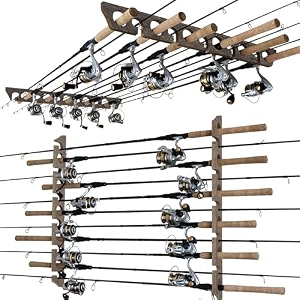 rush creek creations 3 in 1 11 fishing rodpole storage wallceiling rack