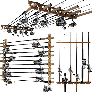 rush creek creations 3 in 1 11 fishing rodpole storage wallceiling rack
