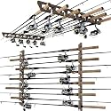 Rush Creek Creations 3 in 1, 11 Fishing Rod/Pole Storage Wall/Ceiling Rack