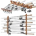 Rush Creek Creations 3 in 1, 11 Fishing Rod/Pole Storage Wall/Ceiling Rack