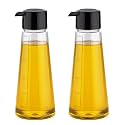 Oil and Vinegar Dispenser Bottle Set of 2 | Kitchen Plastic Oil Bottle with No Drip Spout | Pouring Oil Cruet with Automatic Close for Cooking Oil | Soy Sauce | 500 ml