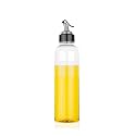 Plastic Oil Bottle With Airtight Dispenser Lid | BPA Free | Food Graded Plastic | Crystal Clear | Transparent | Unbreakable | Set Of 1 | 1 L