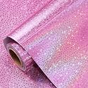 RUSPEPA Pink Holographic Wrapping Paper Roll for Girls, Valentine's Day Pink Stars Gift Wrap for Birthday, Wedding, Mother's Day, Christmas, 17 Inches x 16.4 Feet