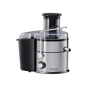 russell hobbs rje1000fa full apple juice extractor 1000w  fa juicer with led blacksilver  juice jug of 1l capacity  detachable pulp collector