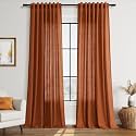 Rust Linen Curtains 108 Inches Long for